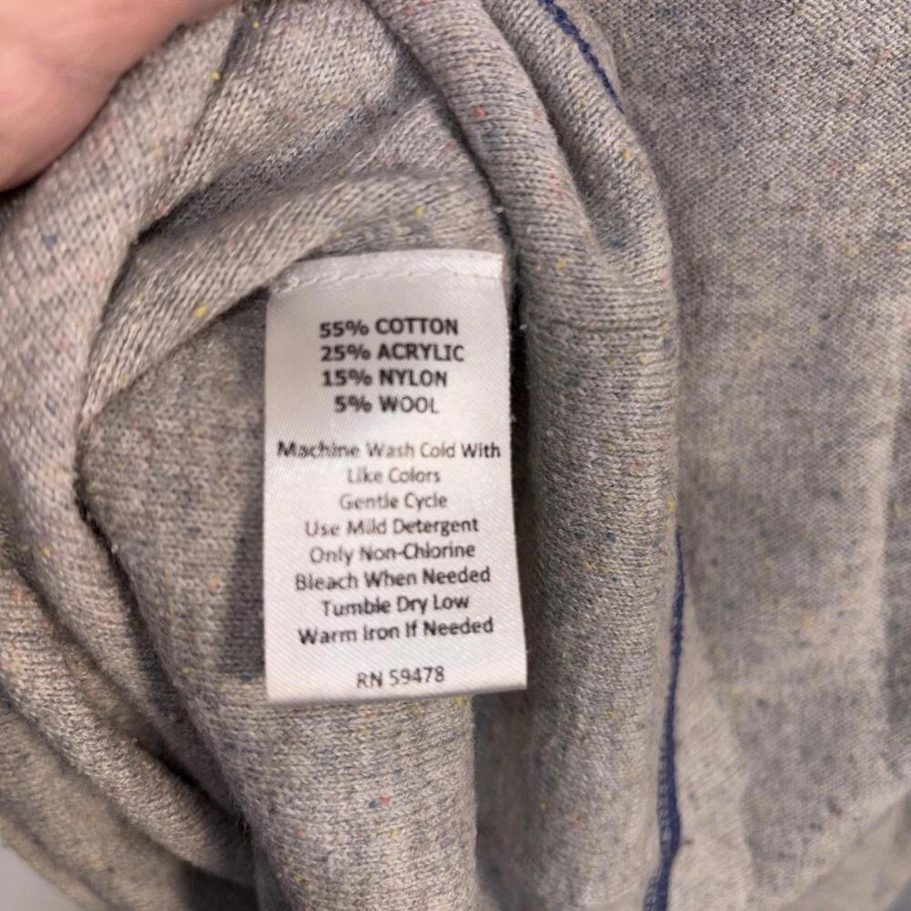 Between Me & You Waffle Knit Sweater Too Medium Gray Blue Wool Blend - Picture 10 of 11